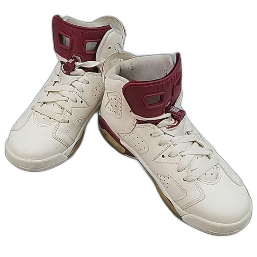 Nike Air Jordan 6 Retro white / maroon sneaker - SZ 4.5Y 836342-115